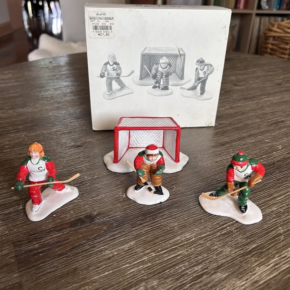 Dept 56 Snow Village Cold Weather Sports #54100 Hand painted Ceramics Set